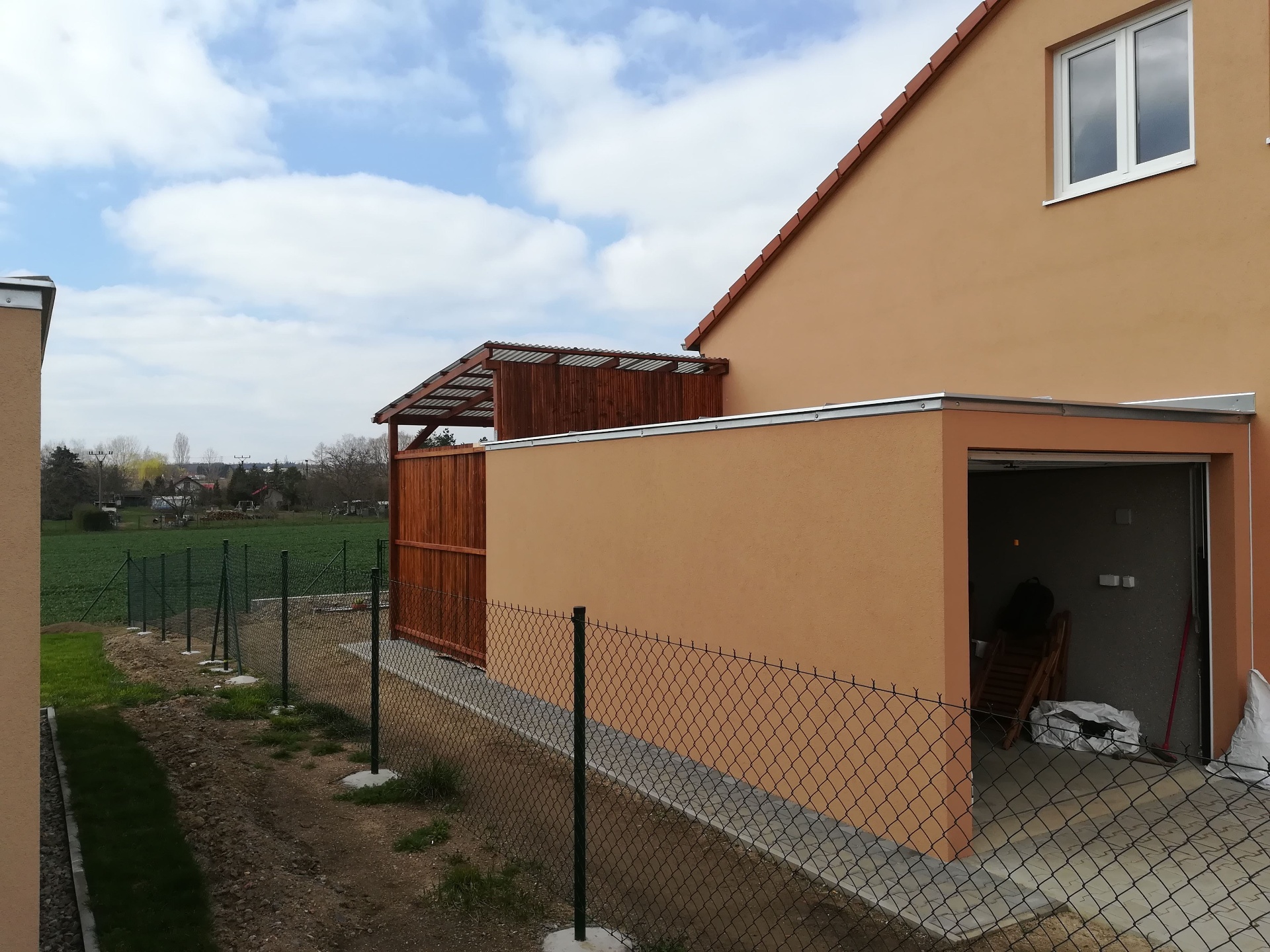 Pergola a přístavba garáže, Unhošť